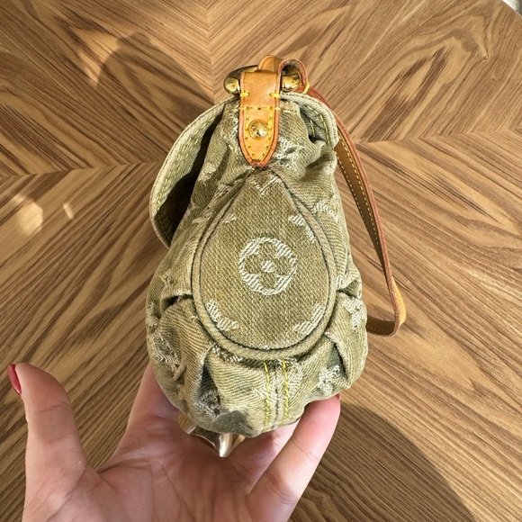 Authentic gently used Louis Vuitton Monogram mini Pleaty green denim bag - Picture 7 of 7